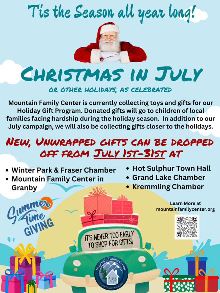 Christmas in July – new, unwrapped gifts can be dropped off from July 1-31